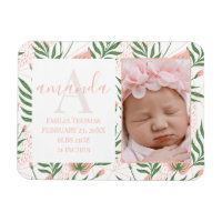 Monogrammed Name Floral Pink Birth