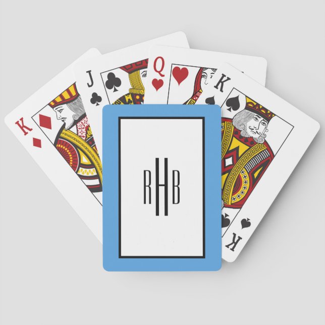 Monogrammed Playing Cards Poker Gift for Dad Spielkarten (Rückseite)