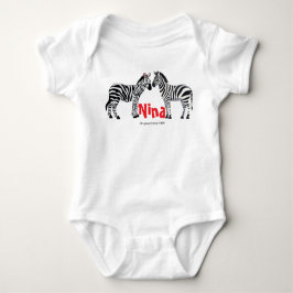 Monogrammed pretty zebra black white Chic Baby Strampler