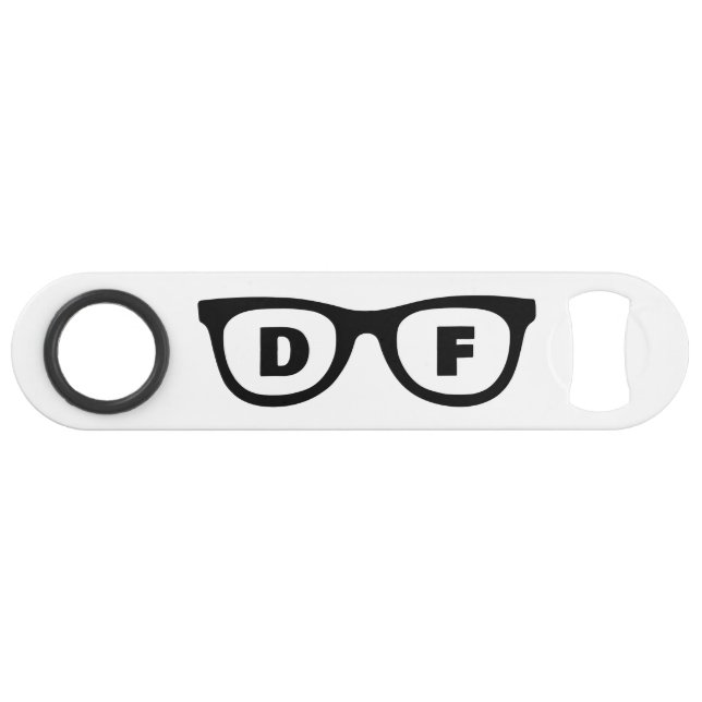 Monogrammed spectacles custom speed bottle opener flaschenöffner (Rückseite Horizontal)