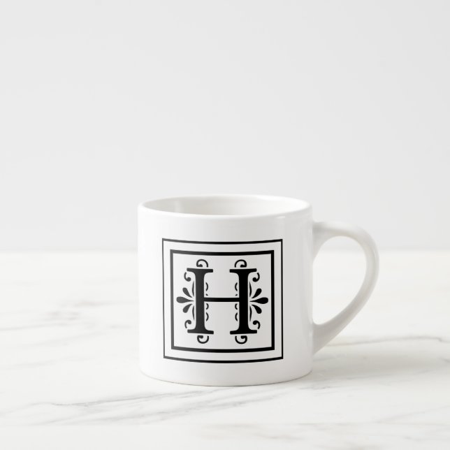 Monogrammespresso-Tasse des Buchstabe-H Espressotasse (Rechts)