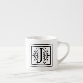 Monogrammespresso-Tasse des Buchstabe-J Espressotasse