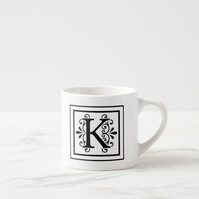 Monogrammespresso-Tasse des Buchstabe-K Espressotasse (Rechts)