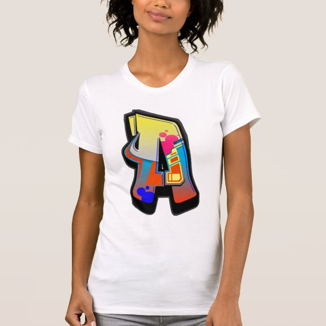 Monogrammgraffiti-Buchstabe ein T - Shirt (Vorderseite)