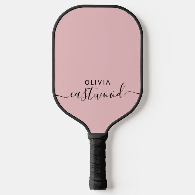 Monogrammiert Rosa  Pickleball Schläger (Vorderseite)