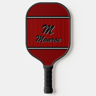 Monogrammiert Rot Gestreift  Pickleball Schläger