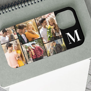 Monogrammierte 6-Foto-Collage Horizontal Schwarz W Case-Mate iPhone Hülle