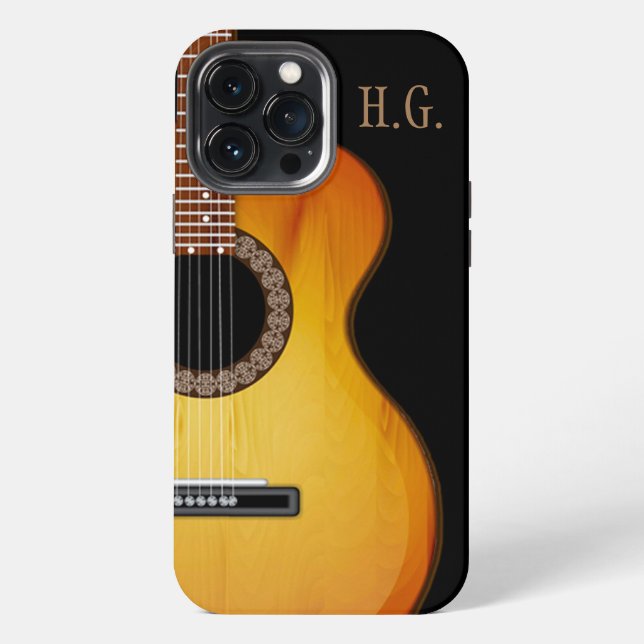 Monogrammierte Akustikgitarre iPhone Hülle (Rückseite)