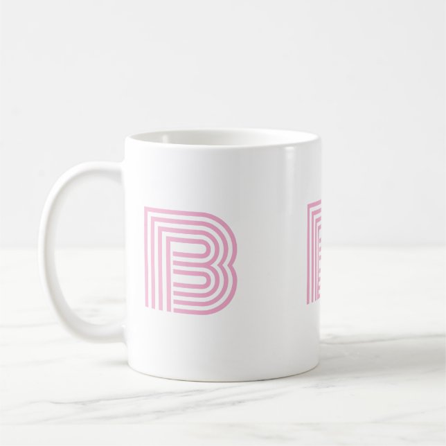 Monogrammierte Anfangsbuchstaben Einfach Minimalis Kaffeetasse (Links)