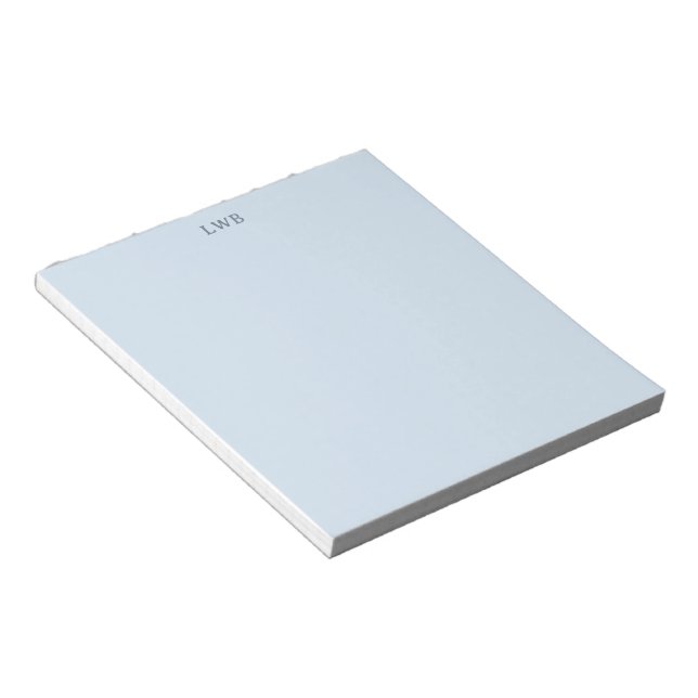 Monogrammierte Anfangsbuchstaben Hellblaue moderne Notizblock (angewinkelt)