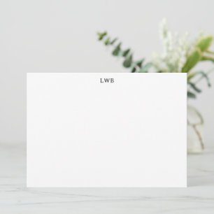 Monogrammierte Anfangsbuchstaben Schwarz Weiß Mode Mitteilungskarte