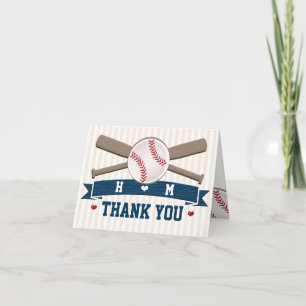 MONOGRAMMIERTE BASEBALL HOCHZEIT DANKESCHÖN DANKESKARTE