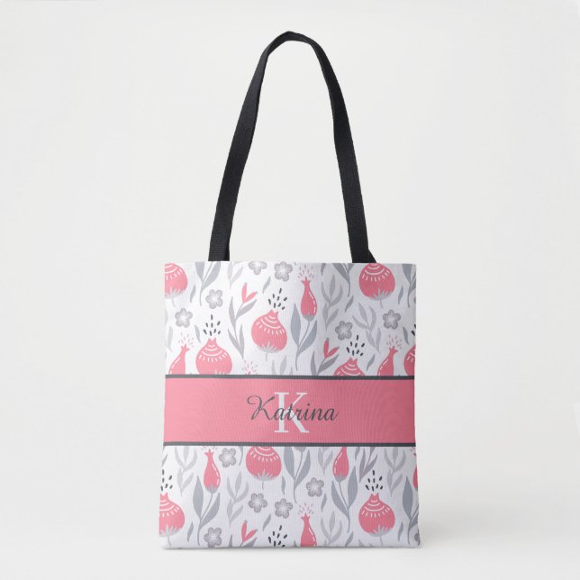Monogrammierte Blumen-Tasche (Vorderseite)