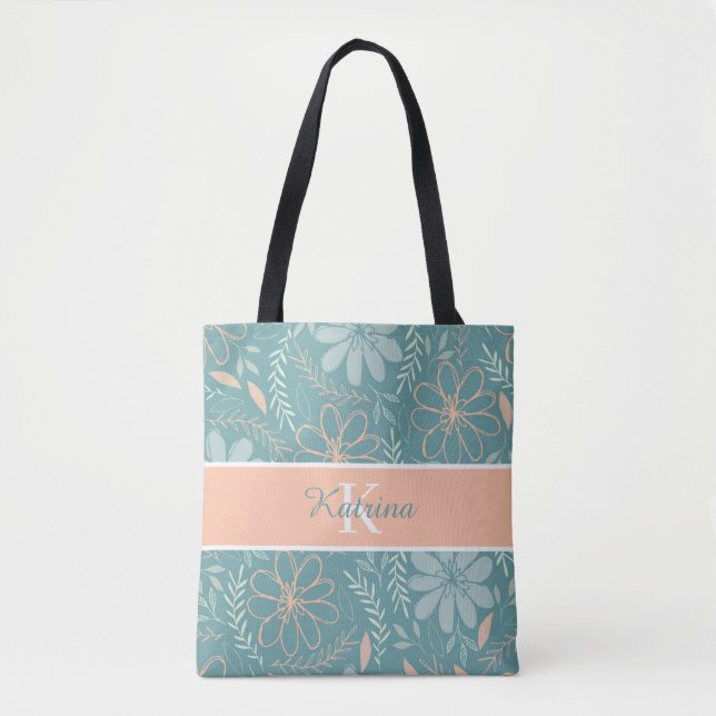 Monogrammierte Blumen-Tasche (Vorderseite)