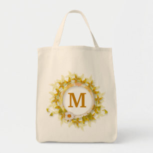 Monogrammierte Blumen Tragetasche