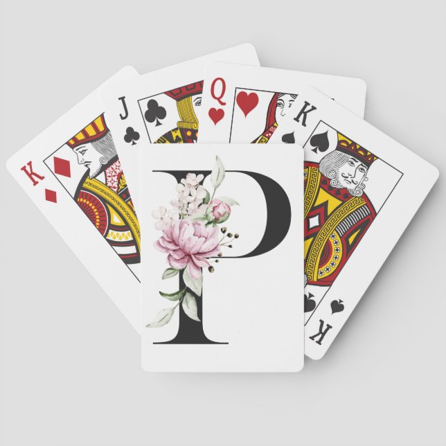 Monogrammierte Buchstabe P | Poker Karten  Spielkarten (Rückseite)