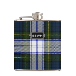 Monogrammierte Clan Gordon Dress Tartan Kariert Fl Flachmann