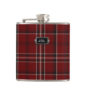 Monogrammierte Clan Lougheed Tartan Kariert Flask Flachmann