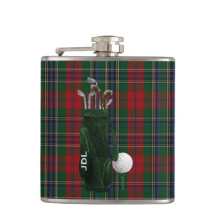 Monogrammierte Clan MacLean Tartan Karierte Golfla Flachmann