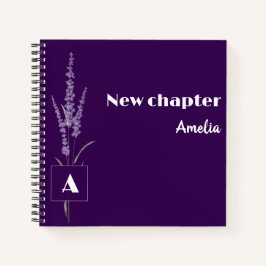 Monogrammierte elegante Ruhestandsname blau Notizbuch