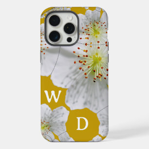Monogrammierte elegante süße floral Kunst Orange G iPhone 15 Pro Max Hülle