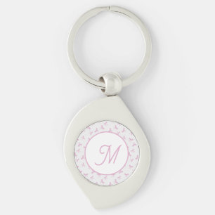 Monogrammierte fransige Kokette Rosa-Wasserfarbe-S Schlüsselanhänger