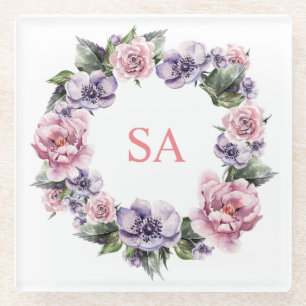 Monogrammierte Garland von Blume Glass Untersetzer
