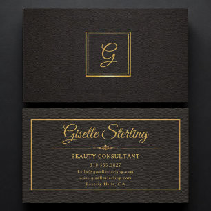 Monogrammierte goldene schwarze professionelle Vis Visitenkarte