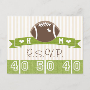Monogrammierte Hochzeits-RSVP-Postkarte mit Footba Einladungspostkarte