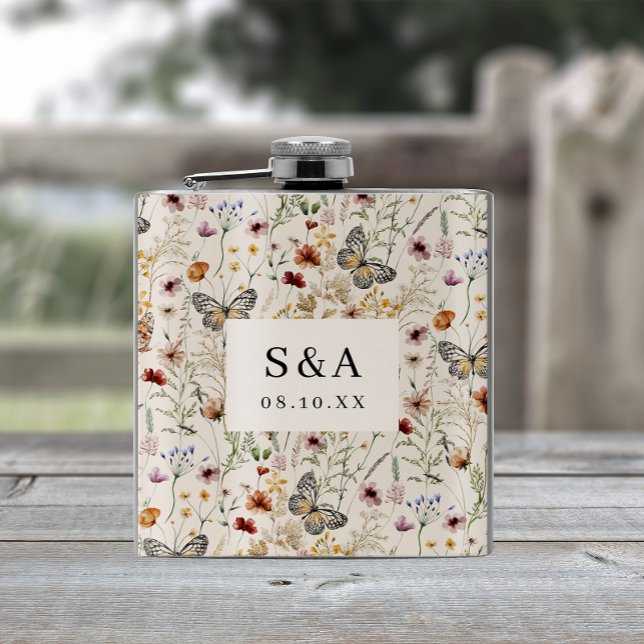 Monogrammierte Hochzeitsflasche Flachmann (Monogrammed Wedding Flask
)
