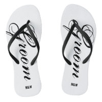 Monogrammierte Hochzeitsflipflops für Braut und Br