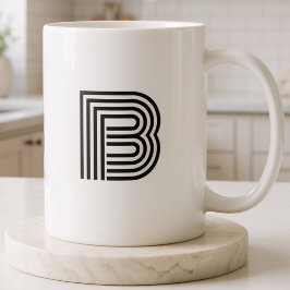 Monogrammierte Initiale Einfach Minimalistisch Mod Kaffeetasse