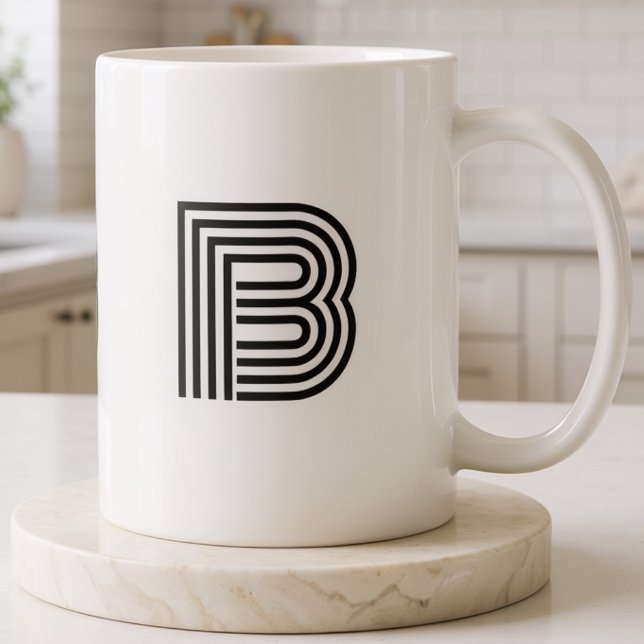 Monogrammierte Initiale Einfach Minimalistisch Mod Kaffeetasse (Von Creator hochgeladen)