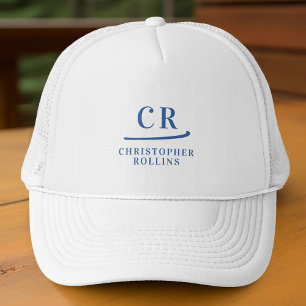 Monogrammierte Initialen & Name Minimalist Blau We Truckerkappe
