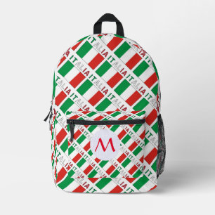 Monogrammierte Italiana Bandeira-Fliesen  Bedruckter Rucksack