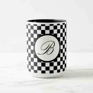 Monogrammierte Karierte Tasse