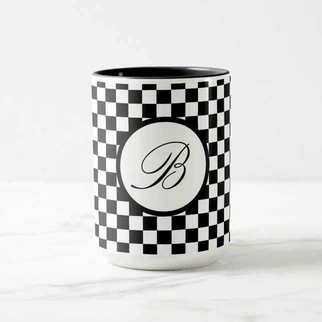 Monogrammierte Karierte Tasse (Zentrum)