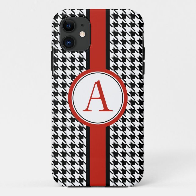 Monogrammierte klassische Houndstooth-iPhone-5-Hül Case-Mate iPhone Hülle (Rückseite)