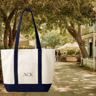 Monogrammierte Kontrastfarbe Canvas Tragetasche