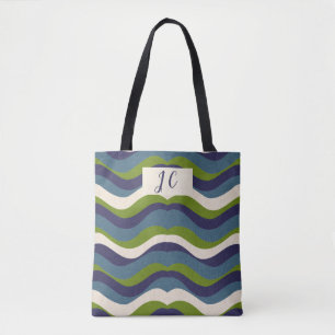 Monogrammierte l Wellige Retro-Streifen,