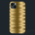 Monogrammierte Metallic Gold Wavy Zebra Streifen Case-Mate iPhone Hülle<br><div class="desc">Gold metallische gewellte Zebrastreifen-Muster. Benutzerdefiniertes und optionales Monogramm</div>