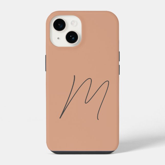 Monogrammierte moderne einfache Anfangsbuchstaben- iPhone Hülle (Rückseite)