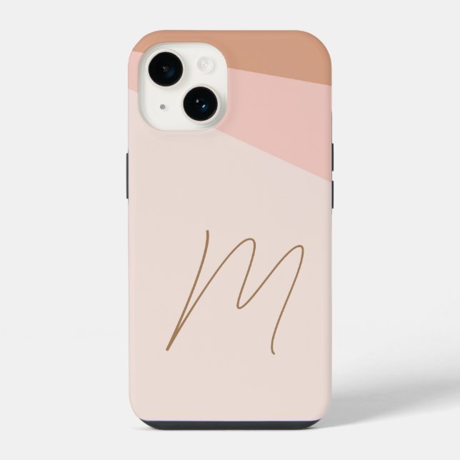 Monogrammierte moderne einfache Anfangsbuchstaben- iPhone Hülle (Rückseite)