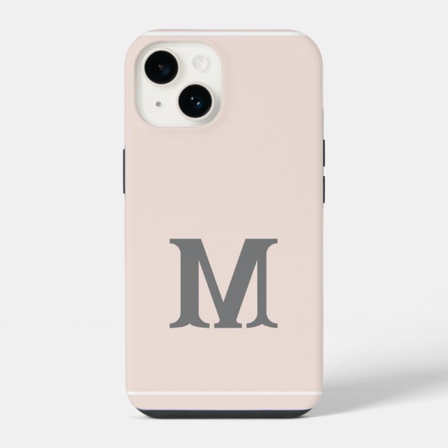 Monogrammierte moderne einfache Initiale iPhone Hülle (Rückseite)