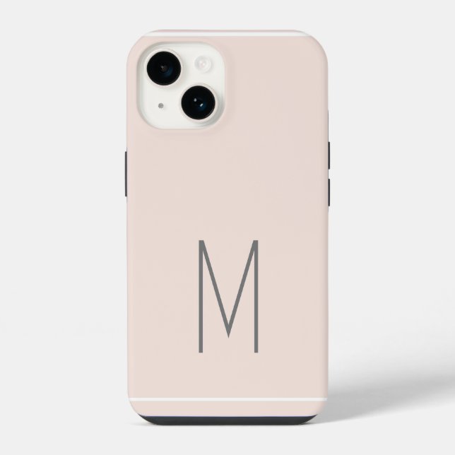 Monogrammierte moderne einfache Initiale iPhone Hülle (Rückseite)
