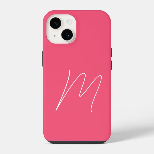Monogrammierte moderne einfache Initialschrift fem iPhone Hülle (Rückseite)