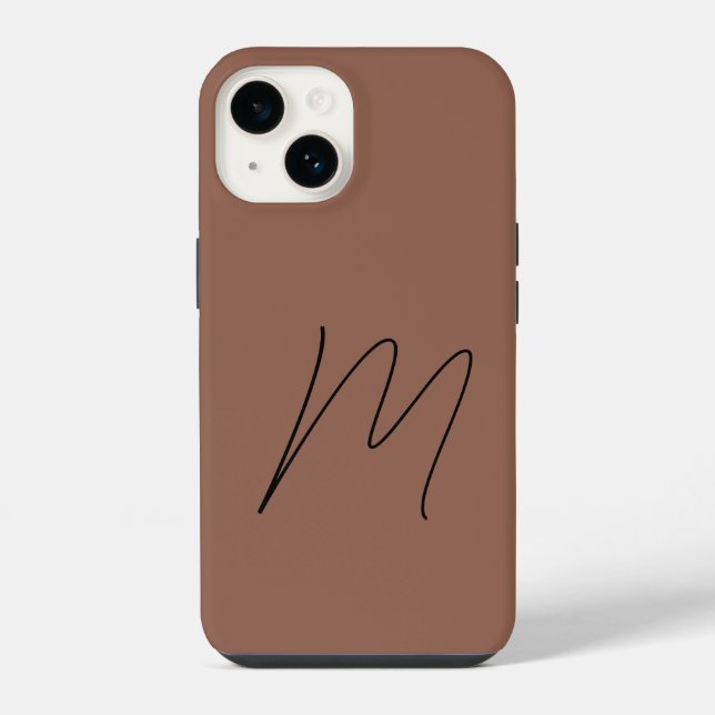 Monogrammierte moderne einfache Initialschrift iPhone Hülle (Rückseite)