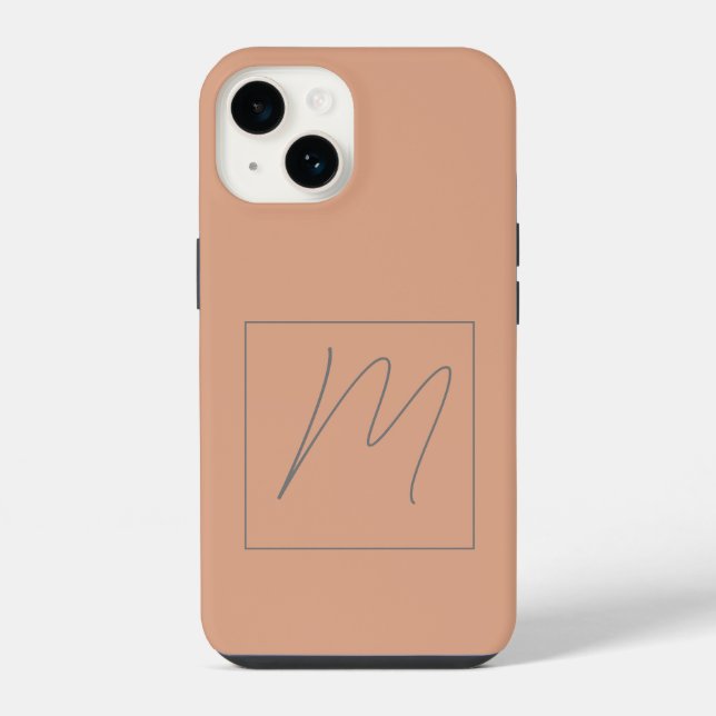 Monogrammierte moderne einfache Initialschrift iPhone Hülle (Rückseite)