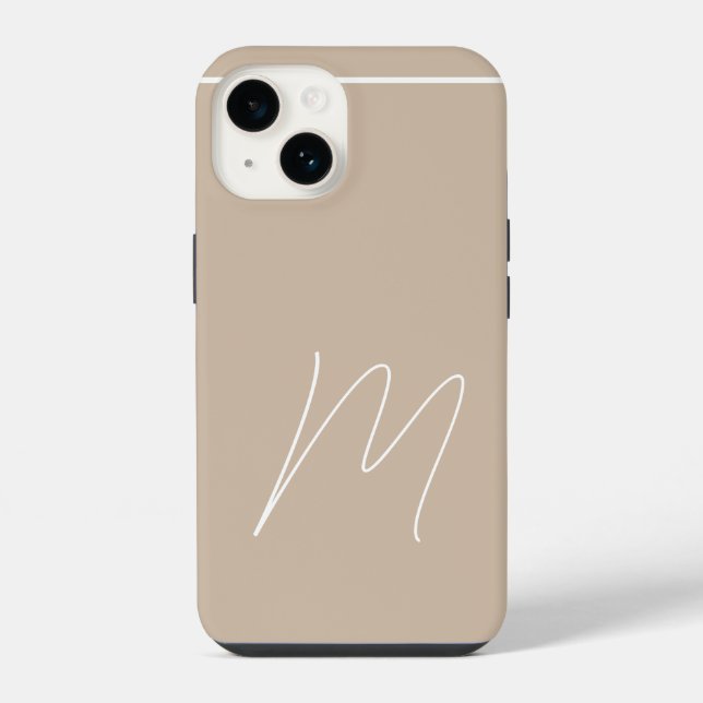 Monogrammierte moderne einfache Initialschrift iPhone Hülle (Rückseite)