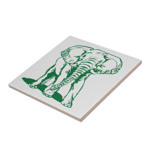 Monogrammierte Niedlich Hunter Green Elephant Line Fliese